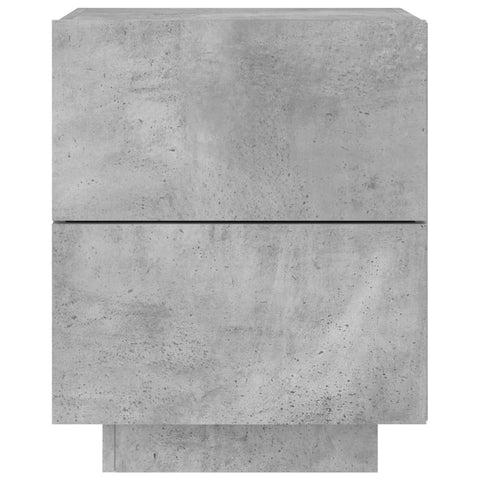 vidaXL Bedside Cabinets with LED Lights 2 pcs Concrete Grey Engineered Wood