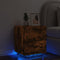 vidaXL Bedside Cabinet with LED Lights Smoked Oak Engineered Wood