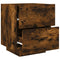 vidaXL Bedside Cabinets with LED Lights 2 pcs Smoked Oak Engineered Wood