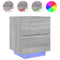 vidaXL Bedside Cabinet with LED Lights Grey Sonoma Engineered Wood