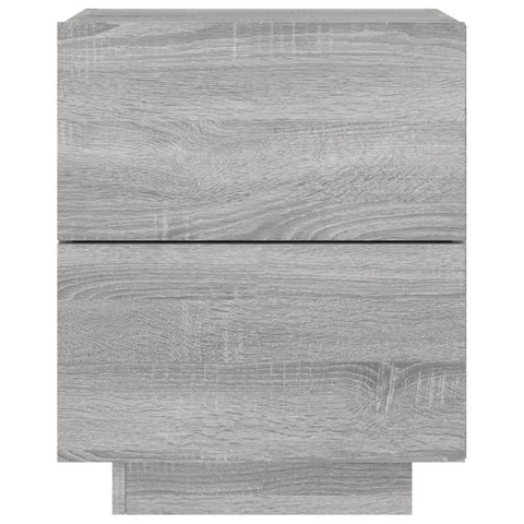 vidaXL Bedside Cabinet with LED Lights Grey Sonoma Engineered Wood