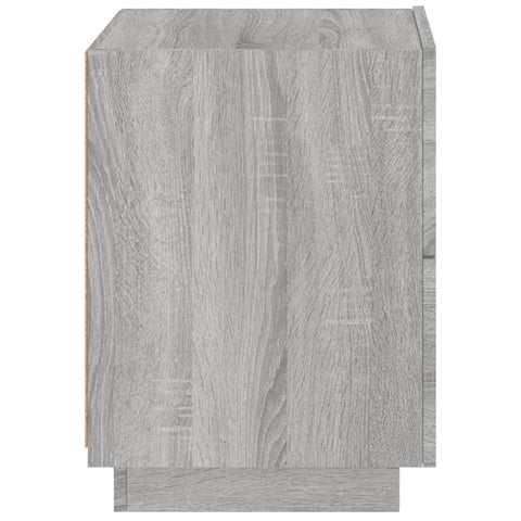 vidaXL Bedside Cabinet with LED Lights Grey Sonoma Engineered Wood