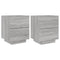 vidaXL Bedside Cabinets with LED Lights 2 pcs Grey Sonoma Engineered Wood