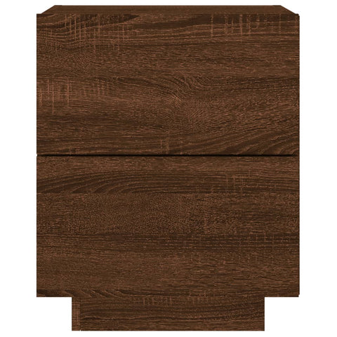 vidaXL Bedside Cabinet with LED Lights Brown Oak Engineered Wood