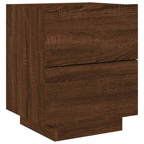 vidaXL Bedside Cabinets with LED Lights 2 pcs Brown Oak Engineered Wood