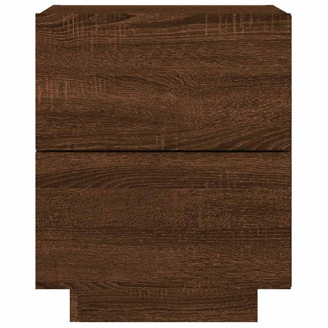 vidaXL Bedside Cabinets with LED Lights 2 pcs Brown Oak Engineered Wood