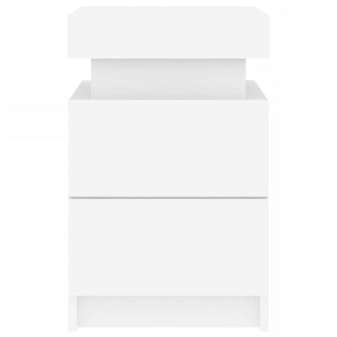 vidaXL Bedside Cabinet with LED Lights White 35x39x55 cm