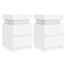 vidaXL Bedside Cabinets with LED Lights 2 pcs White 35x39x55 cm