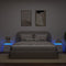 vidaXL Bedside Cabinets with LED Lights 2 pcs White 35x39x55 cm