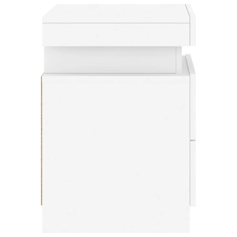 vidaXL Bedside Cabinets with LED Lights 2 pcs White 35x39x55 cm