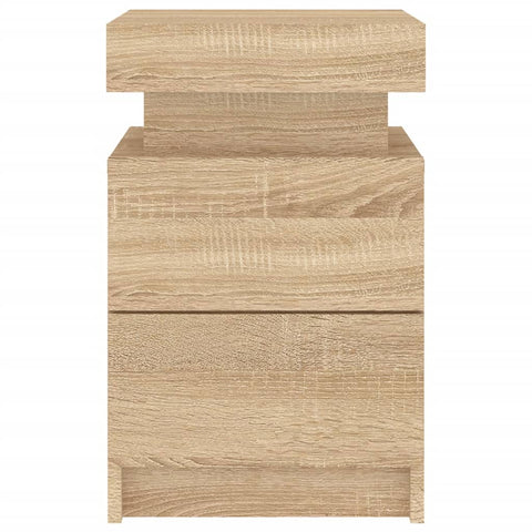 vidaXL Bedside Cabinets with LED Lights 2 pcs Sonoma Oak 35x39x55 cm