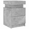 vidaXL Bedside Cabinet with LED Lights Concrete Grey 35x39x55 cm