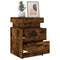 vidaXL Bedside Cabinet with LED Lights Smoked Oak 35x39x55 cm