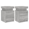 vidaXL Bedside Cabinets with LED Lights 2 pcs Grey Sonoma 35x39x55 cm