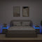 vidaXL Bedside Cabinets with LED Lights 2 pcs Grey Sonoma 35x39x55 cm