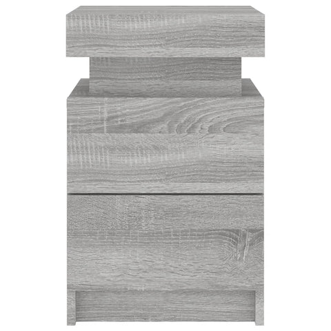 vidaXL Bedside Cabinets with LED Lights 2 pcs Grey Sonoma 35x39x55 cm