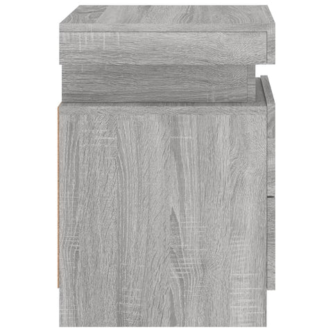 vidaXL Bedside Cabinets with LED Lights 2 pcs Grey Sonoma 35x39x55 cm