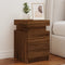 vidaXL Bedside Cabinet with LED Lights Brown Oak 35x39x55 cm