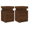 vidaXL Bedside Cabinets with LED Lights 2 pcs Brown Oak 35x39x55 cm