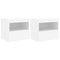vidaXL Bedside Cabinets with LED Lights 2 pcs White 50x40x45 cm