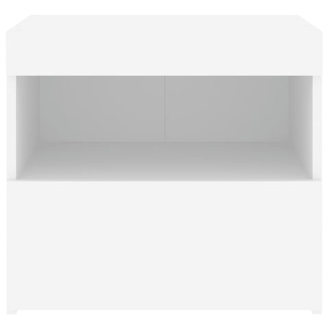 vidaXL Bedside Cabinets with LED Lights 2 pcs White 50x40x45 cm
