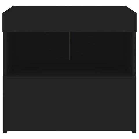 vidaXL Bedside Cabinet with LED Lights Black 50x40x45 cm