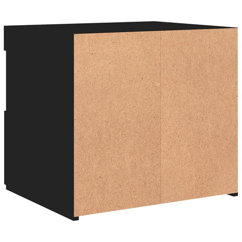 vidaXL Bedside Cabinet with LED Lights Black 50x40x45 cm