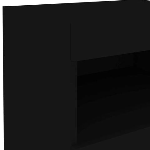 vidaXL Bedside Cabinet with LED Lights Black 50x40x45 cm
