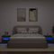 vidaXL Bedside Cabinets with LED Lights 2 pcs Black 50x40x45 cm