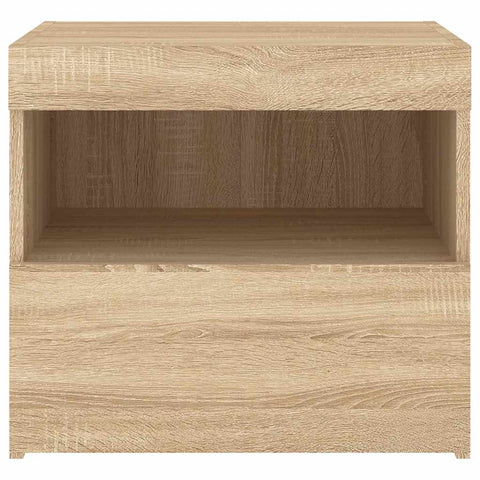 vidaXL Bedside Cabinet with LED Lights Sonoma Oak 50x40x45 cm