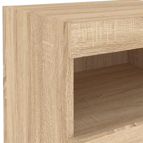 vidaXL Bedside Cabinet with LED Lights Sonoma Oak 50x40x45 cm