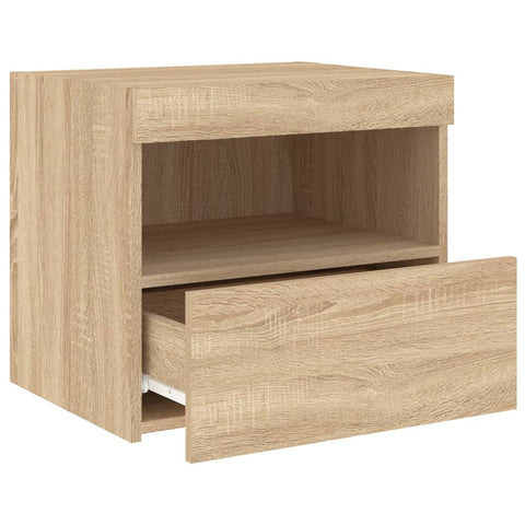 vidaXL Bedside Cabinets with LED Lights 2 pcs Sonoma Oak 50x40x45 cm