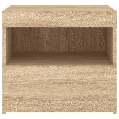 vidaXL Bedside Cabinets with LED Lights 2 pcs Sonoma Oak 50x40x45 cm