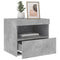 vidaXL Bedside Cabinet with LED Lights Concrete Grey 50x40x45 cm