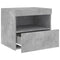 vidaXL Bedside Cabinet with LED Lights Concrete Grey 50x40x45 cm