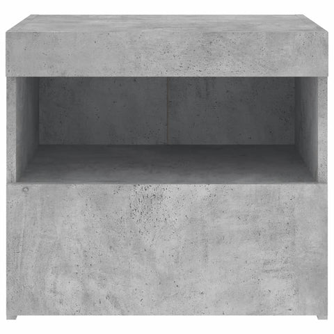 vidaXL Bedside Cabinet with LED Lights Concrete Grey 50x40x45 cm