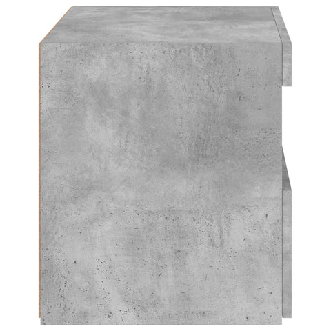 vidaXL Bedside Cabinet with LED Lights Concrete Grey 50x40x45 cm