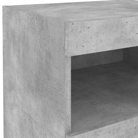 vidaXL Bedside Cabinet with LED Lights Concrete Grey 50x40x45 cm