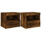 vidaXL Bedside Cabinets with LED Lights 2 pcs Smoked Oak 50x40x45 cm
