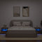 vidaXL Bedside Cabinets with LED Lights 2 pcs Smoked Oak 50x40x45 cm
