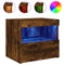 vidaXL Bedside Cabinets with LED Lights 2 pcs Smoked Oak 50x40x45 cm