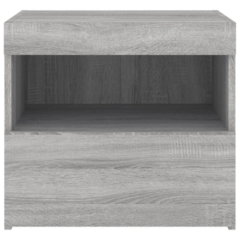 vidaXL Bedside Cabinet with LED Lights Grey Sonoma 50x40x45 cm