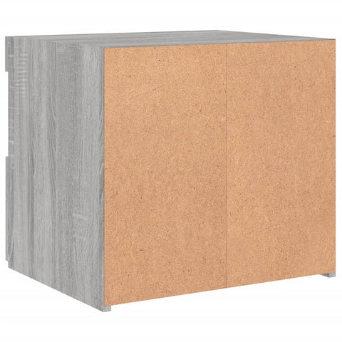 vidaXL Bedside Cabinet with LED Lights Grey Sonoma 50x40x45 cm