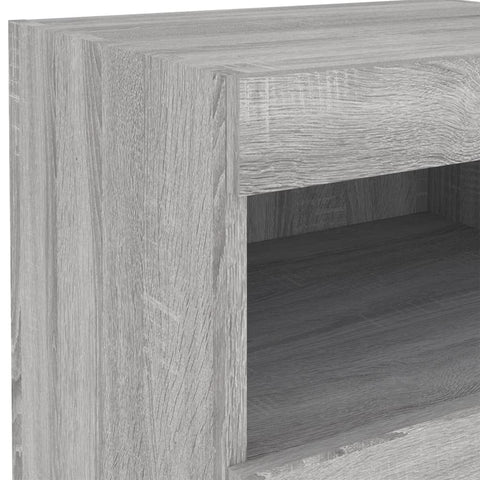 vidaXL Bedside Cabinet with LED Lights Grey Sonoma 50x40x45 cm