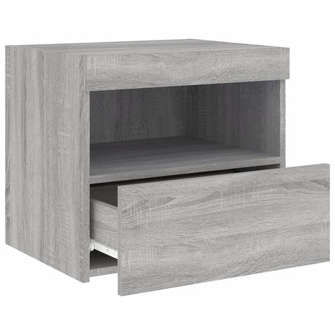 vidaXL Bedside Cabinets with LED Lights 2 pcs Grey Sonoma 50x40x45 cm