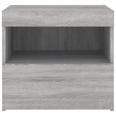 vidaXL Bedside Cabinets with LED Lights 2 pcs Grey Sonoma 50x40x45 cm