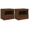 vidaXL Bedside Cabinets with LED Lights 2 pcs Brown Oak 50x40x45 cm