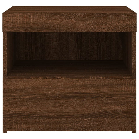 vidaXL Bedside Cabinets with LED Lights 2 pcs Brown Oak 50x40x45 cm