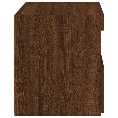 vidaXL Bedside Cabinets with LED Lights 2 pcs Brown Oak 50x40x45 cm