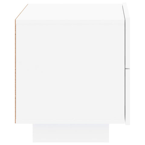 vidaXL Bedside Cabinet with LED Lights White 70x36x40.5 cm